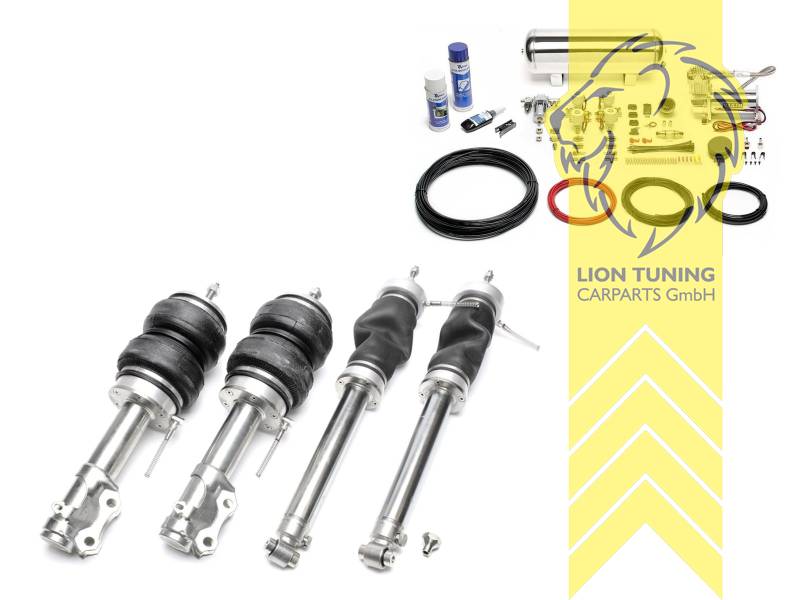 11,5L Tank chrom / ViAir Kompressor chrom, Zug- und Druckstufe gleichzeitig einstellbar, weiss, nicht passend für Allrad, Stahl verzinkt, Eintragungspflichtig / Teilegutachten wird nach Kauf spezifisch ausgestellt